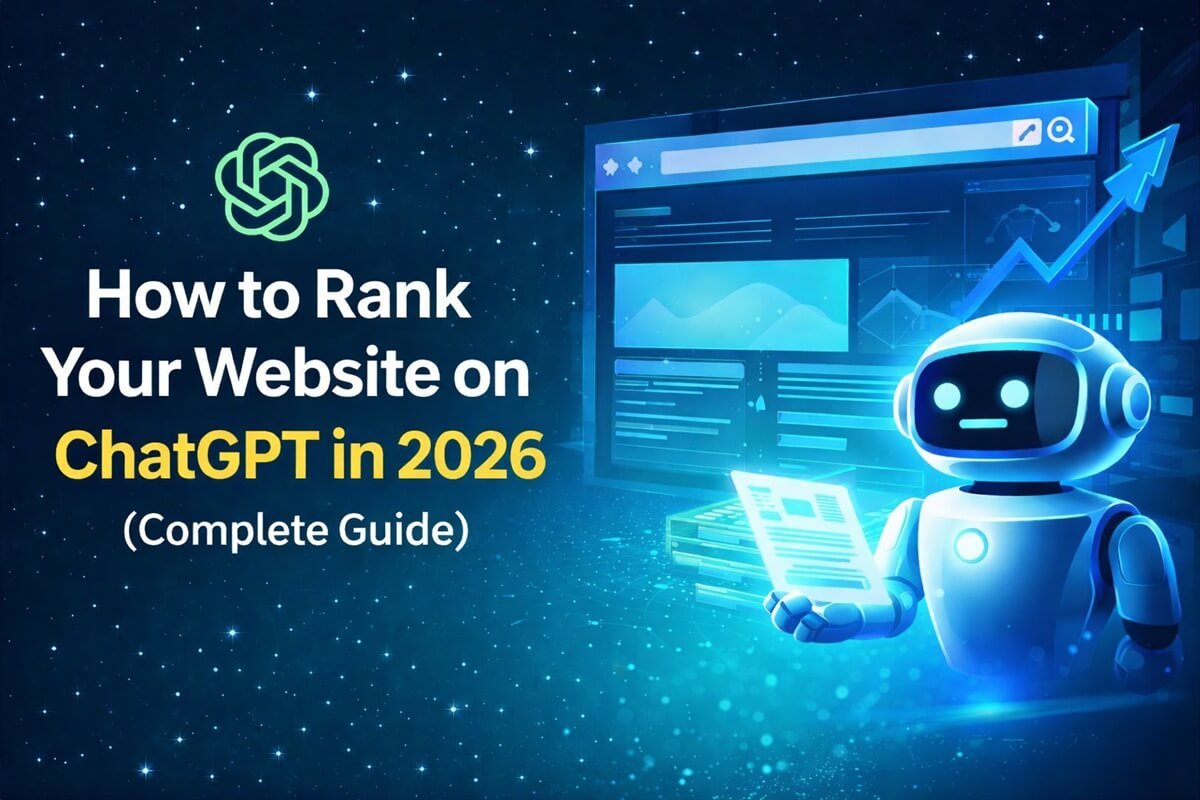 How to rank your website on ChatGPT in 2026 complete AI SEO guide illustration